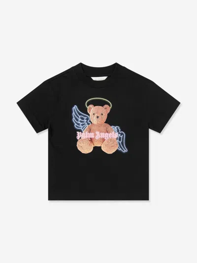 Palm Angels Babies'  Girls Bear Angel T-shirt In Black