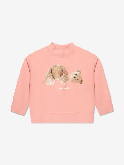 Palm Angels Babies' Girls Bear Sweatshirt In Pink