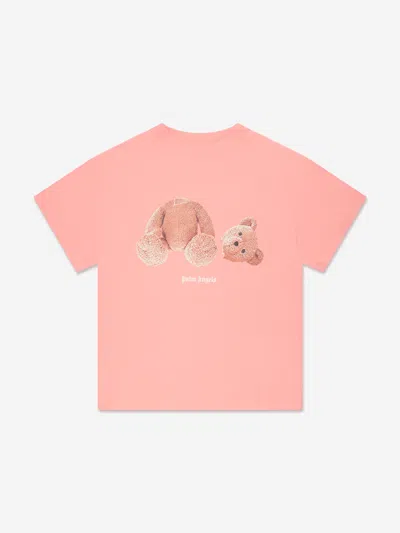 Palm Angels Babies' Girls Bear T-shirt In Pink