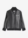 Palm Angels Girls Coated Track Jacket In Green