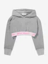 PALM ANGELS GIRLS LOGO BAND CROPPED HOODIE