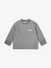 Palm Angels Girls Lurex Open Back Sweatshirt In Grey