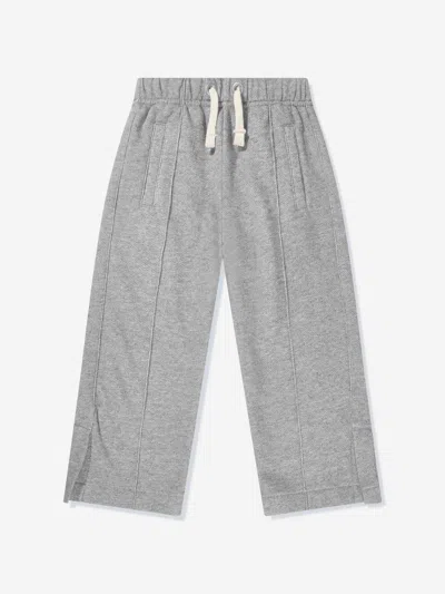 Palm Angels Kids' Girls Lurex Wide Leg Sweatpants In Grey