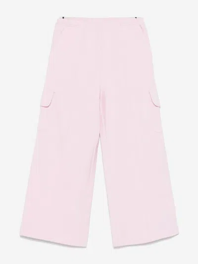 Palm Angels Babies' Girls New Track Wide Cargo Pants In Pink