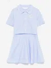 Palm Angels Girls Pa Over Rhinestone Shirt Dress In Blue