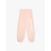 Palm Angels Pink Cotton Jogger With Logo Print In Pink White