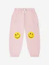 Palm Angels Girls Smiley Brush Joggers In Pink