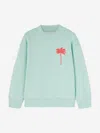 Palm Angels Palm Tree Printed Crewneck Sweatshirt In Green