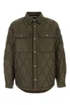 Palm Angels Army Green Polyester Padded Jacket