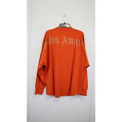 Pre-owned Palm Angels Glitter Classic Lg Over T-shirt In Brick Red Small