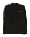 Palm Angels Glitter Logo Detail Crew-neck Sweatshirt In Black