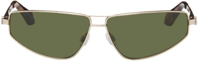 Palm Angels Gold & Green Clavey Sunglasses In Gold Green