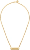 PALM ANGELS GOLD LOGO PLATE NECKLACE
