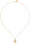 Palm Angels Melted Palm Charm Necklace In Gold Multicolor