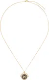 PALM ANGELS GOLD MONOGRAM EMBLEM NECKLACE