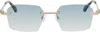 Palm Angels Gold Quartz Sunglasses In Gold Gradient Blue