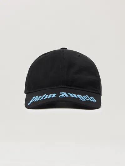 Palm Angels Kids' Gothic Logo Baseball Cap In Black