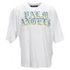 Palm Angels Gothic Logo Oversized T-shirt In White Cotton In White
