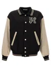 Palm Angels Blackwhite Logo Varsity Bomber Jacket