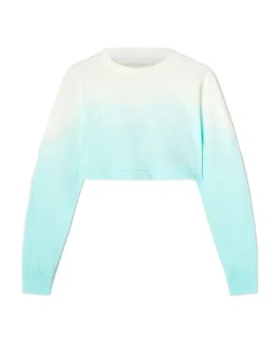 Palm Angels Gradient Cropped Long-sleeve T-shirt In Blue