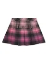 Palm Angels Gradient-effect Pleated Flannel Skirt In Pink