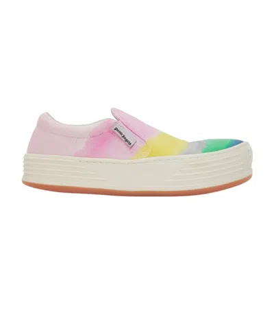 Palm Angels Gradient-pattern Canvas Slip-on Sneakers In Nude