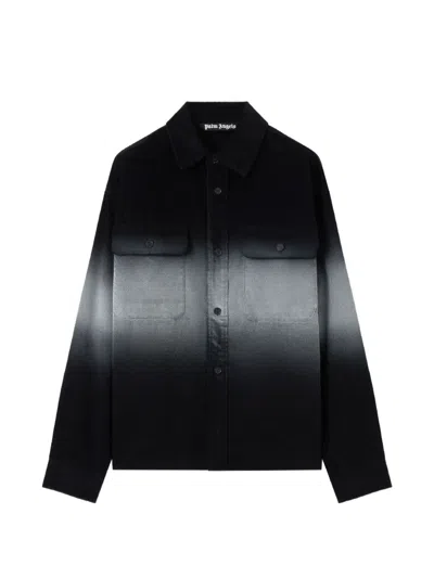 Palm Angels Gradient-effect Shirt Jacket In Black