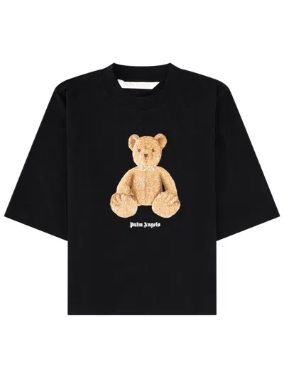 Palm Angels Graphic Bear Cotton T-shirt In Black