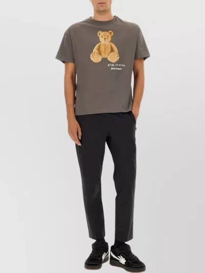 Palm Angels Graphic Crew Neck Short Sleeve T-shirt In Gray