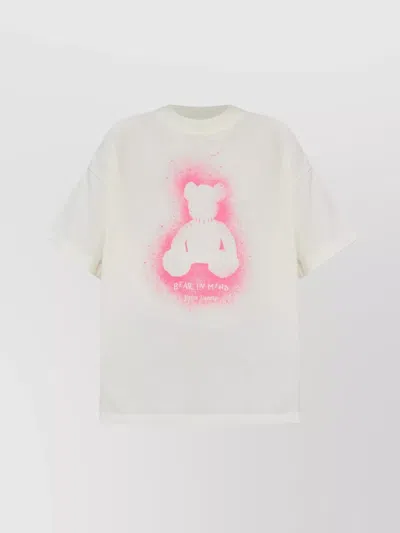 Palm Angels Graphic Oversized Crew Neck Short Sleeve Top In Neutral