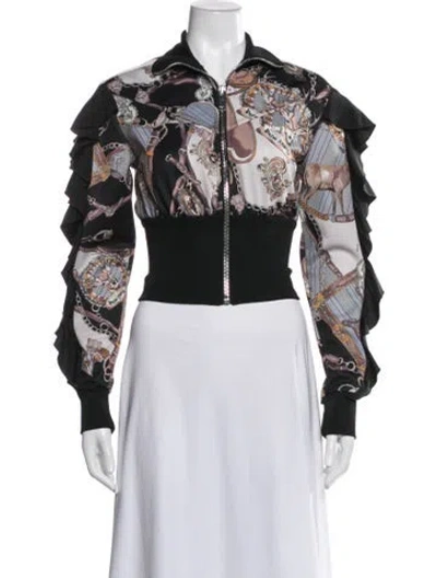 Pre-owned Palm Angels Graphic Print Bomber Jacket In Black/neutrals