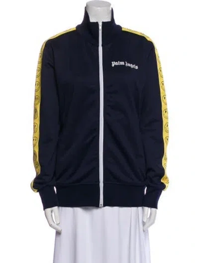 Pre-owned Palm Angels Graphic Print Bomber Jacket In Blue