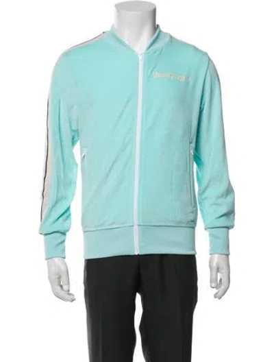 Pre-owned Palm Angels Graphic Print Bomber Jacket In Blue/green