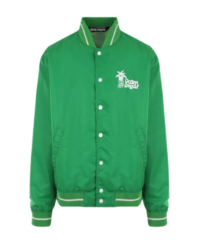 PALM ANGELS PALM ANGELS LOGO PRINTED BOMBER JACKET