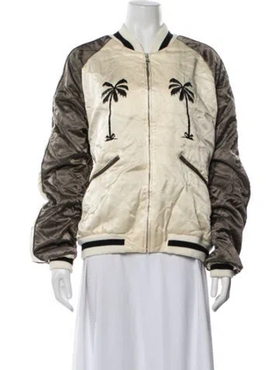 Pre-owned Palm Angels Graphic Print Bomber Jacket W/ Tags In Neutral