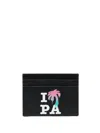 Palm Angels Graphic-print Cardholder In Black