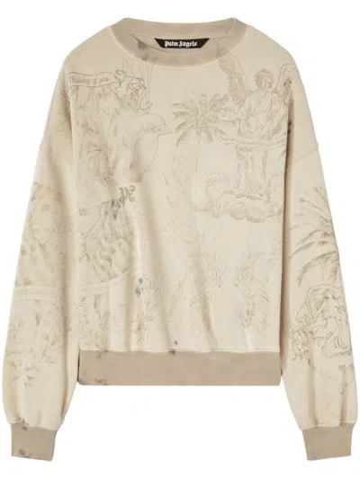 PALM ANGELS GRAPHIC-PRINT COTTON SWEATSHIRT