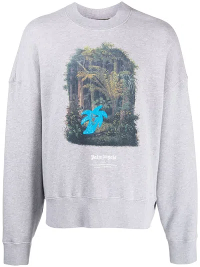 PALM ANGELS GRAPHIC-PRINT COTTON SWEATSHIRT