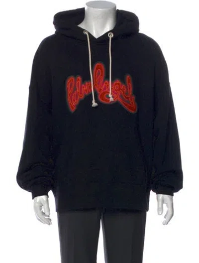Pre-owned Palm Angels Graphic Print Crew Neck Hoodie In Black