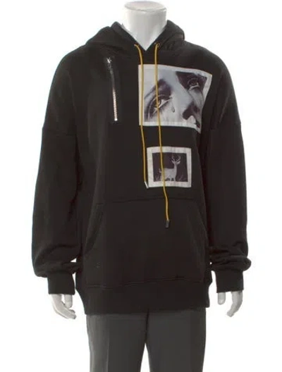 Pre-owned Palm Angels Graphic Print Crew Neck Hoodie In Black