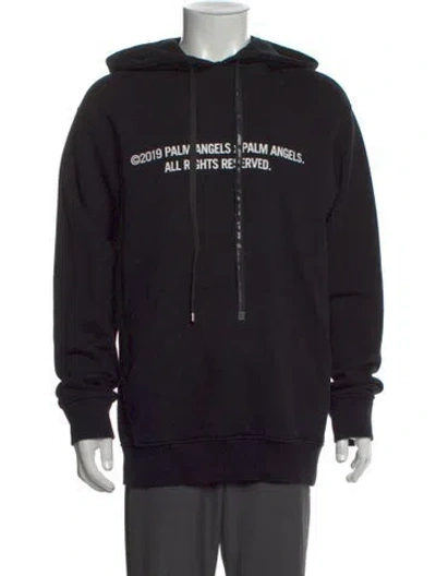 Pre-owned Palm Angels Graphic Print Crew Neck Hoodie In Black