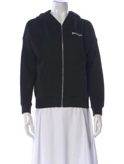 Pre-owned Palm Angels Graphic Print Crew Neck Hoodie In Black