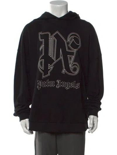 Pre-owned Palm Angels Graphic Print Crew Neck Hoodie In Black