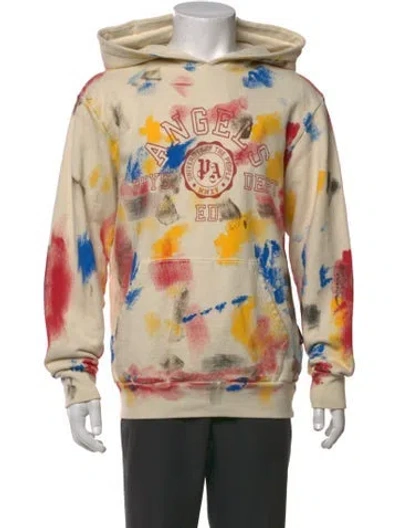 Pre-owned Palm Angels Graphic Print Crew Neck Hoodie In Blue