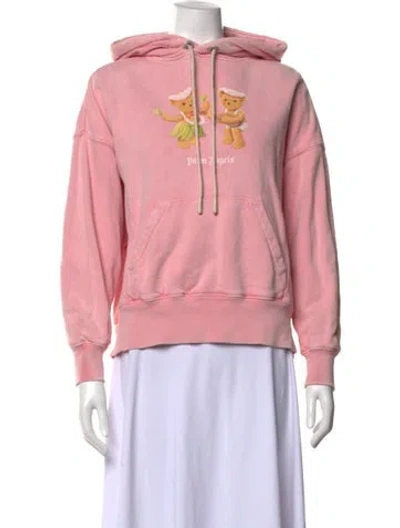 Pre-owned Palm Angels Graphic Print Crew Neck Hoodie In Pink