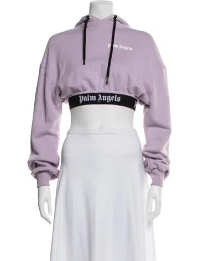 Pre-owned Palm Angels Graphic Print Crew Neck Hoodie In Purple