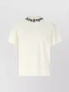 Palm Angels White Crewneck T-shirt With Logo Print On The Neck