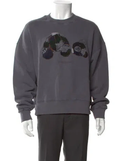 Pre-owned Palm Angels Graphic Print Crew Neck Pullover W/ Tags In Gray