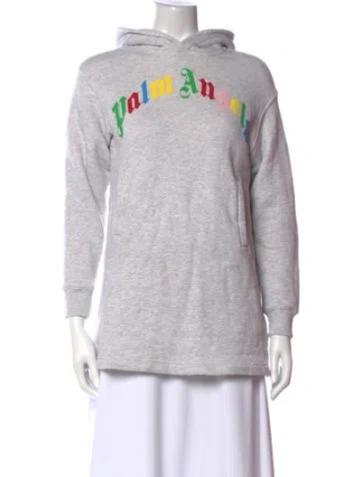 Pre-owned Palm Angels Graphic Print Crew Neck Sweatshirt In Gray