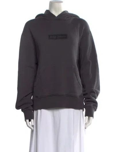 Pre-owned Palm Angels Graphic Print Crew Neck Sweatshirt In Gray